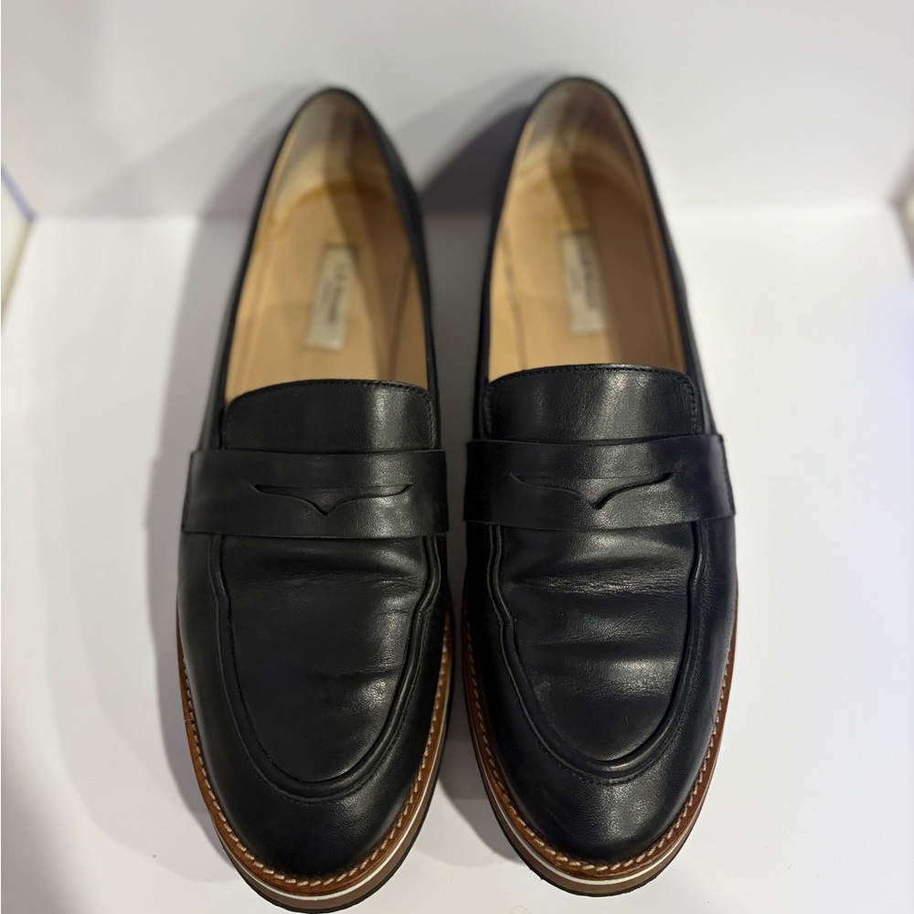 L.K. Bennett Shana Leather Flatform Loafers In Black Size 38 - Picture 2 of 10